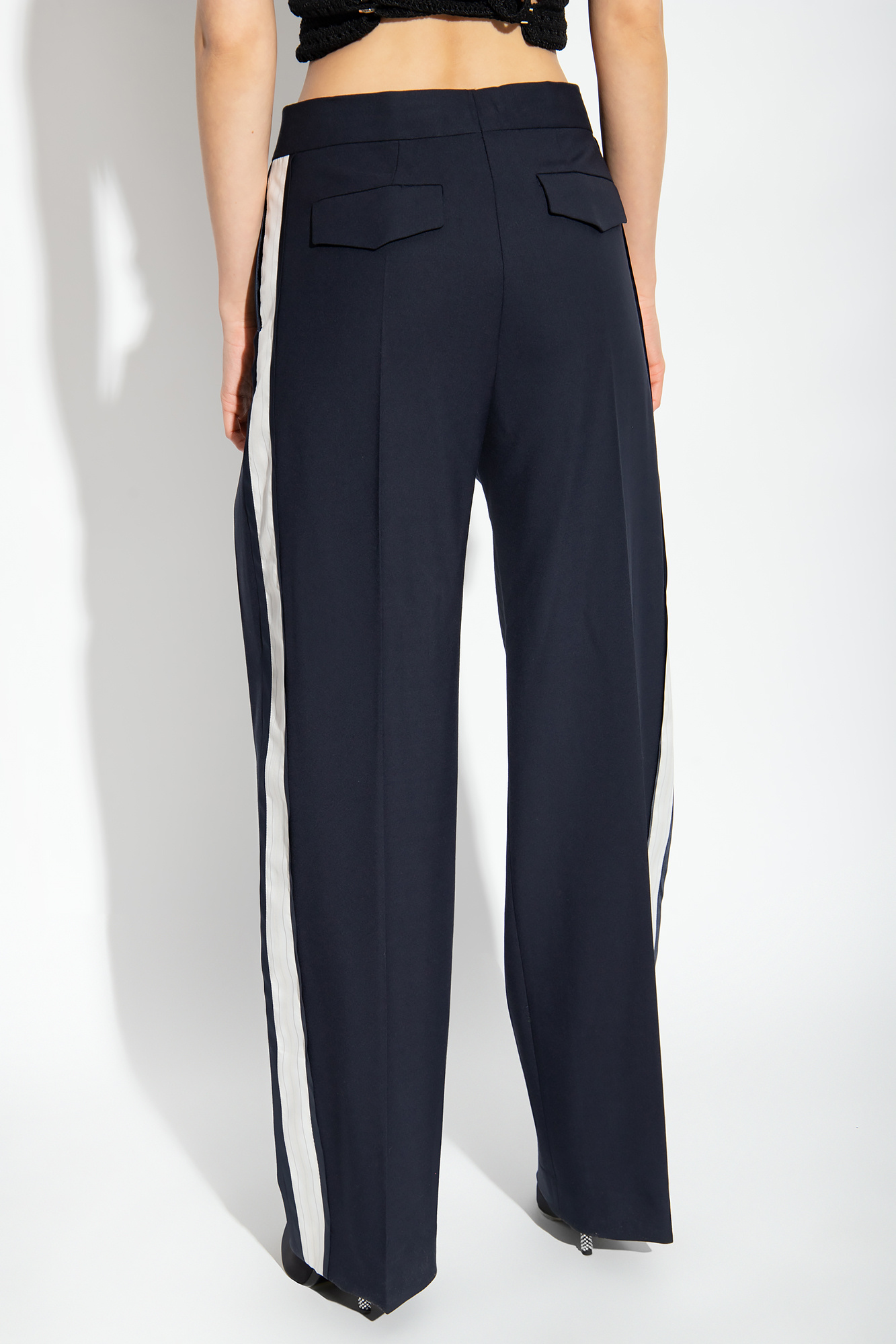 Victoria Victoria Beckham Side-stripe pleat-front trousers